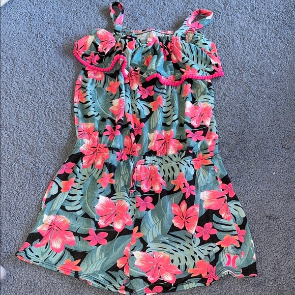 Hurley Other - Hurley Kids Floral Jumpsuit - Green and Pink